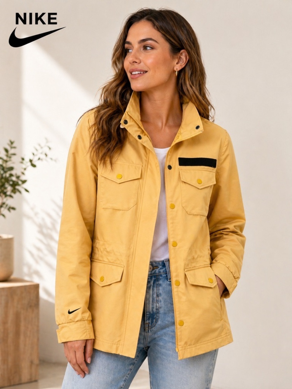 Nike Sportswear Tech Pack Chore Utility Jacket Yellow Puff Sleeve Women's XS - Picture 1 of 12
